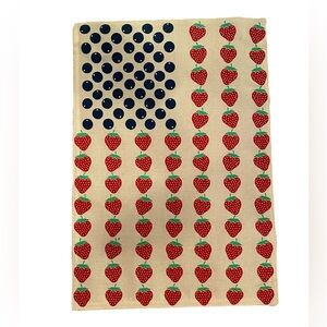 American Garden Flag Blueberry and Strawberry Fruit Burlap by Evergreen